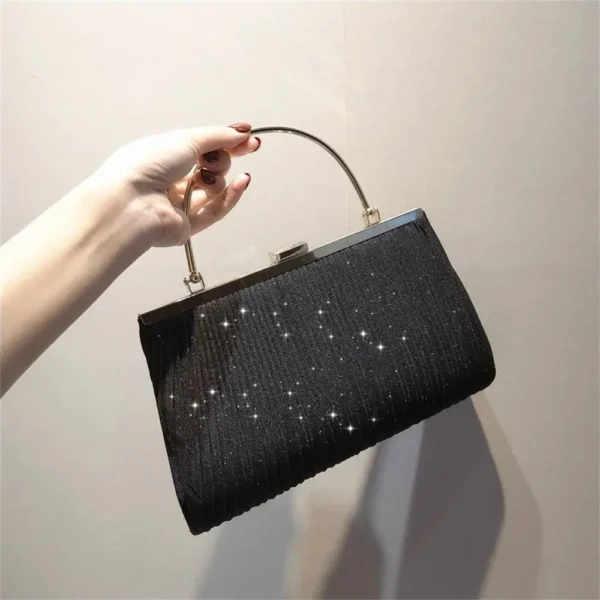 Hot Sale Luxury Moon Handbag Apricot Evening Clutch Bag Party Chain Shoulder Bag Female Sequin Wedding Purse Handbag for Women - Image 3