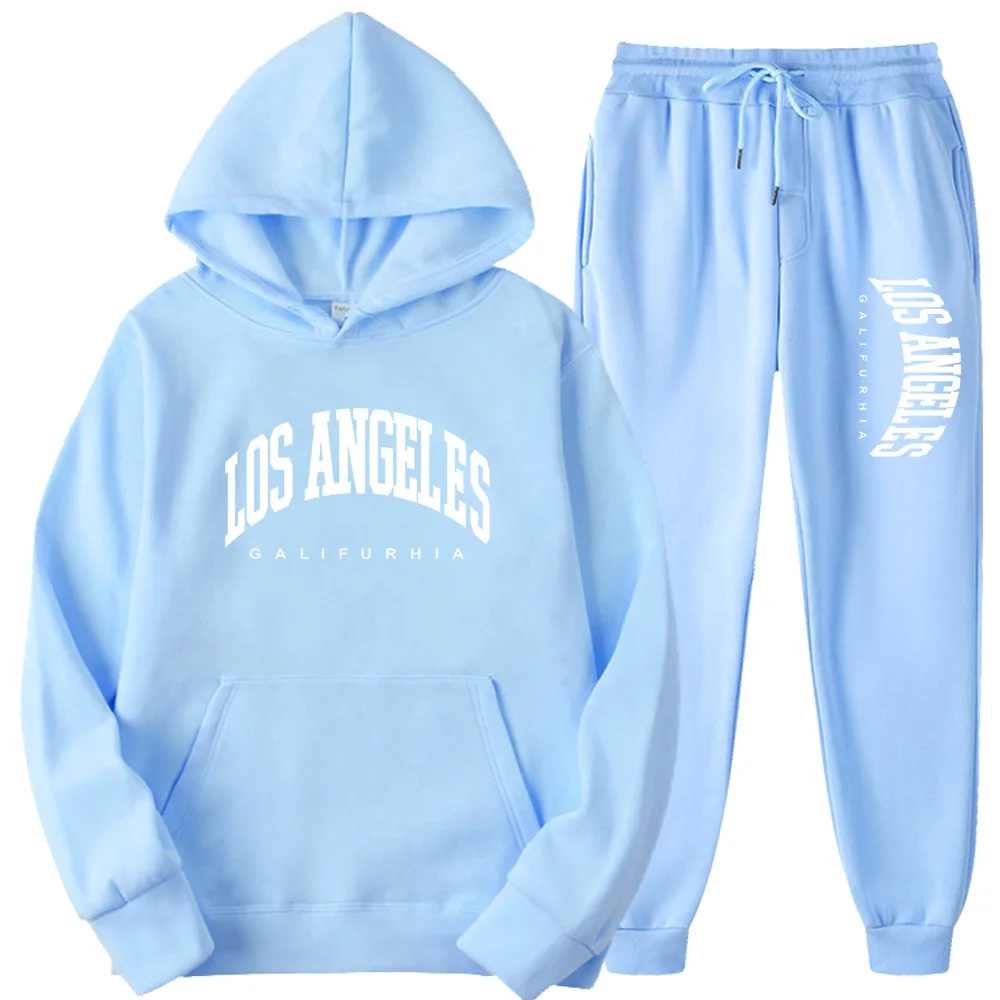 LOS ANGELES GALIFURHIA Men/Women Sports Suits Fashion Tracksuit Hoodies+Pants Two Pieces Sets Running Casual Sweatshirts Sweatpa - Image 4