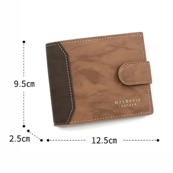 Men's Wallet with Hasp Business Card Holder Case Male Short Purse PU Leather Money Bag for Men Credit Card Wallets - Image 2