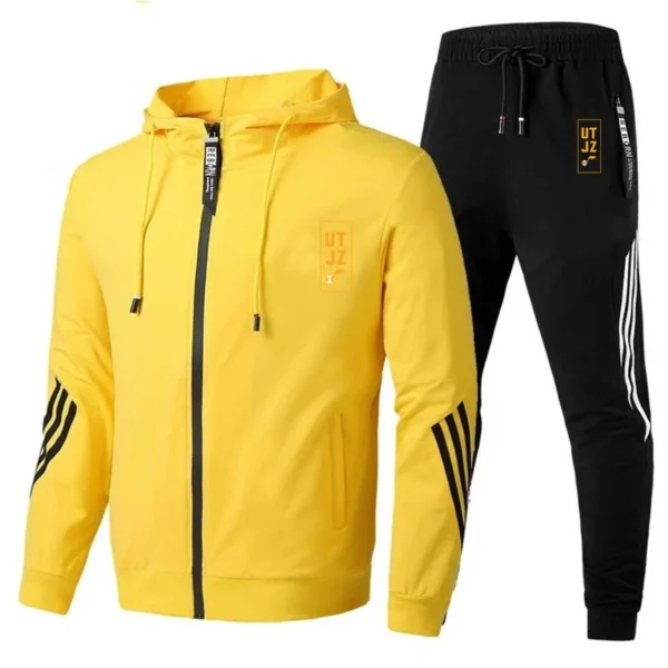 Men's Winter Tracksuit Sweat Suit Set Solid Color Hoodies and Drawstring Sweatpants Loose Fit Sport swear Leisure Tracksuit New