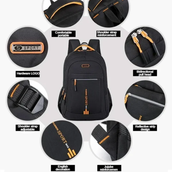 Men's Backpacks Oxford Waterproof Rucksack Business Computer Bag Casual Travel Backpack Senior High School Student Schoolbag - Image 3