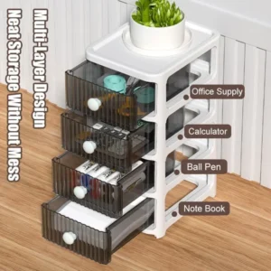 Transparent Tape Drawer Storage Cabinet Stationery Organizer Pen Holder Sundries Cosmetics Files