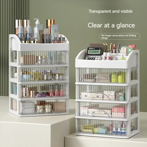 Desktop Storage Box Storage Drawer Hair Decoration Multi-layer Storage Cabinet Cosmetics Jewelry Box Stationery Multi-functional - Image 2