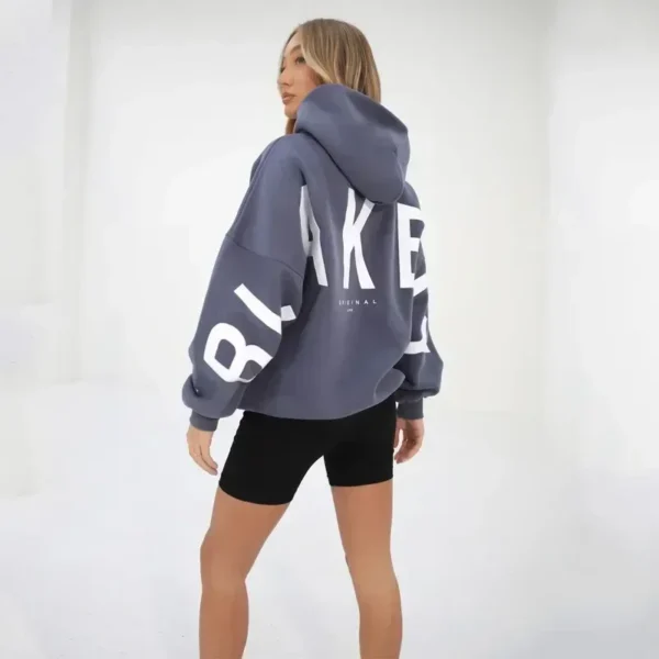 Retro Printed Loose Fitting Women Pullover Sweater Women Super Large Hooded Sweatshirt Long Sleeved Y2K Top