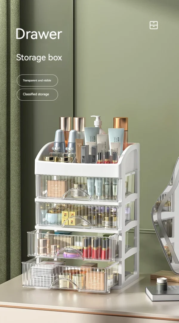 Desktop Storage Box Storage Drawer Hair Decoration Multi-layer Storage Cabinet Cosmetics Jewelry Box Stationery Multi-functional - Image 5