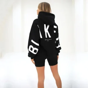 Retro Printed Loose Fitting Women Pullover Sweater Women Super Large Hooded Sweatshirt Long Sleeved Y2K Top
