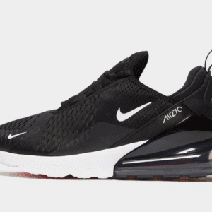 Air-Cushioned Leather Sneakers – White & Black