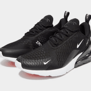 Air-Cushioned Leather Sneakers – White & Black