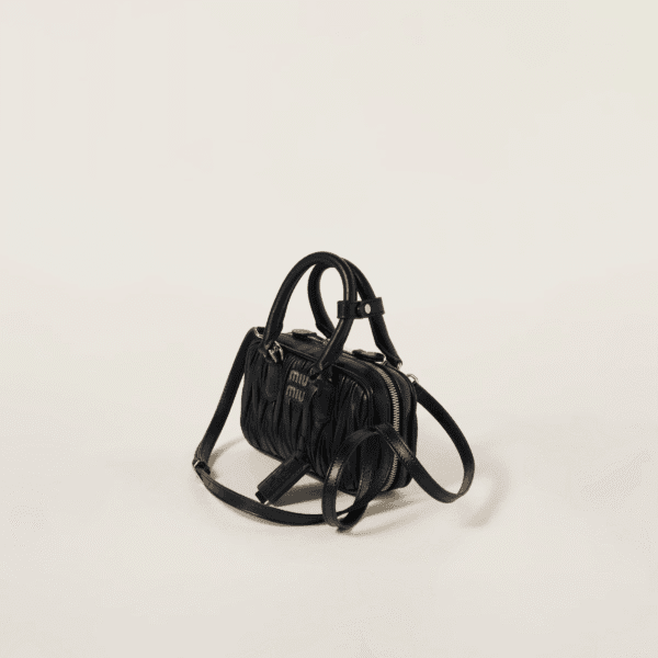 Matelassé Nappa Leather Mini Bag – Designer-Inspired Arcadie Style with Top Handle & Shoulder Strap - Image 2