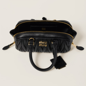 Matelassé Nappa Leather Mini Bag – Designer-Inspired Arcadie Style with Top Handle & Shoulder Strap