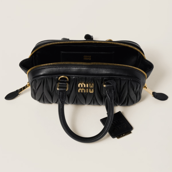 Matelassé Nappa Leather Mini Bag – Designer-Inspired Arcadie Style with Top Handle & Shoulder Strap - Image 3