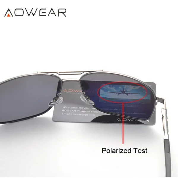 AOWEAR Luxury Square Sunglasses Men Polarized Retro Mirror Sun Glasses for Man Women Vintage Shades Eyewear with Case - Image 4