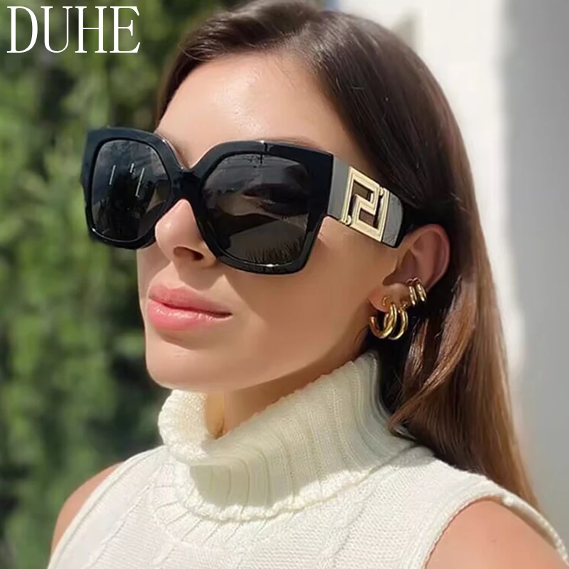 Luxury Oversized Women's Sunglasses – Stylish & Elegant Retro Square Shades with Gradient Lenses for Everyday Chic