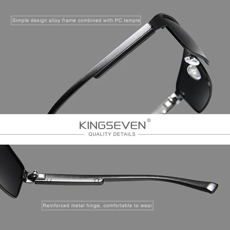 KINGSEVEN Men Polarized Photochromic Sunglasses Design Women Chameleon Sun Glasses UV400 Anti-glare Driving Square Eyeglasses - Image 4