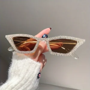 Rhinestone Cat-Eye Party Sunglasses – Glamorous Eyewear for Women, Perfect for Bar, Festival & Night Out Looks