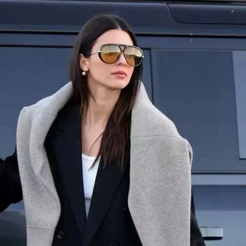 2025 Luxury Designer Oversized Pilot Sunglasses – Vintage Punk Double Bridge UV400 Shades for Women - Image 6