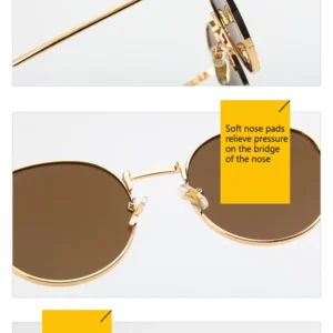 Fashion Glasses Fishing Metal Frame Shades Round Sun Glasses Women's Eyewear