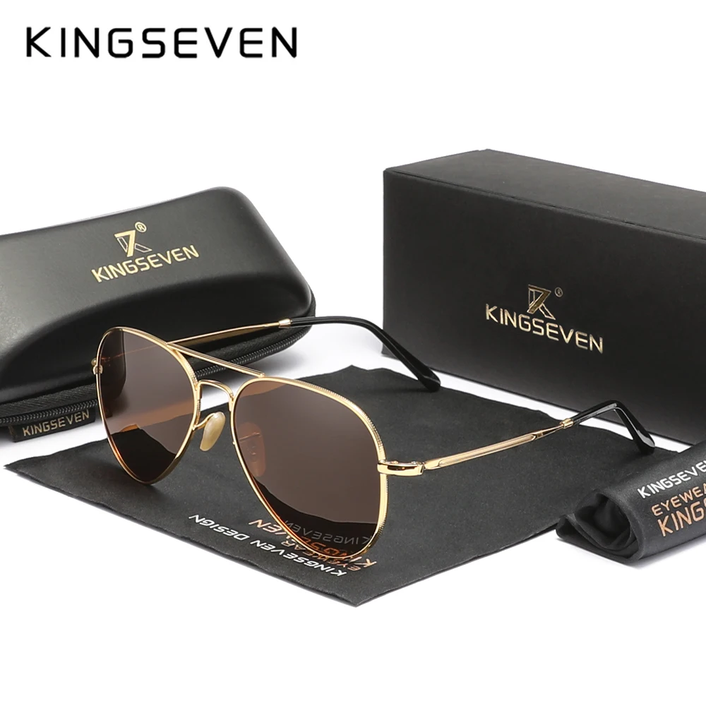 KINGSEVEN Women's Pilot Alloy Sunglasses – Retro Luxury Full-Frame Polarized UV400 Anti-Reflective Eyewear - Image 4