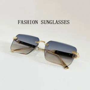 New 2025 Square Sunglasses Women Trendy Vintage Designer Rimless Sunglasses For Men Vacation Fashion Glasses Lentes De Sol Mujer