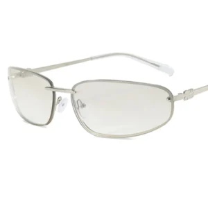 Oval Frameless Y2K Luxury Sunglasses for Women – High-End Punk Style Retro Outdoor Eyewear with Bold Personality
