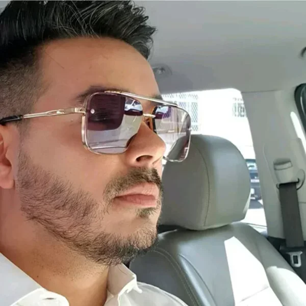 2025 Fashion Square Luxury Design Sunglasses Men Women Flight Seven Rock Mach Six Style Gradient Pilot Sunglasses Oculos De Sol