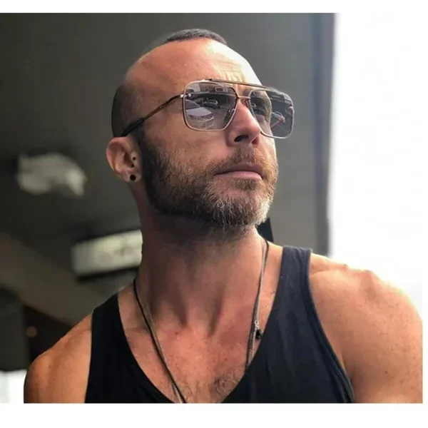 2025 Fashion Square Luxury Design Sunglasses Men Women Flight Seven Rock Mach Six Style Gradient Pilot Sunglasses Oculos De Sol - Image 3