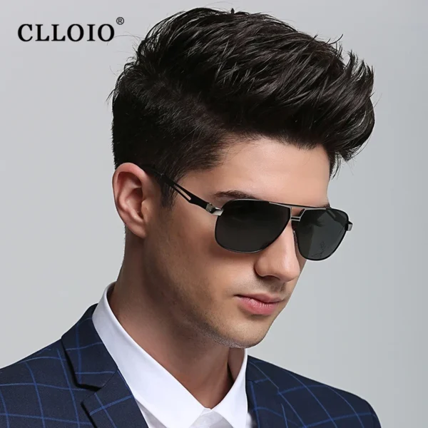 CLLOIO New Square Photochromic Polarized Sunglasses Men Change Color Sun Glasses Chameleon Anti-glare Driving Oculos de sol - Image 2
