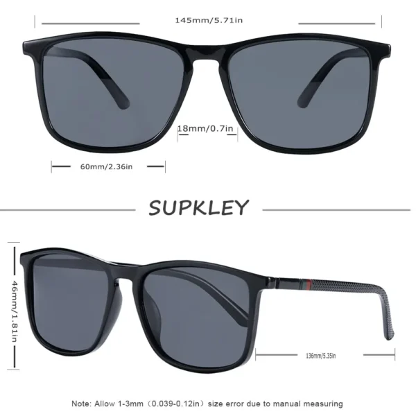 SUPKLEY Sports Sunglasses for Men Polarized Comfortable Wear Square Sun Glasses Male Light Weight Eyewear Accessory with Origina - Image 4