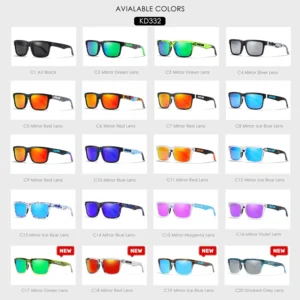 New KDEAM Brand High Quality Men Square Sunglasses Colors Sports Polarized Sun Glasses Reflective Coating Mirrored Lens UV400