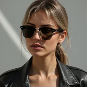 Classic Half Frame Polarized Sunglasses Men Women Retro Rivet Small Sun Glasses Male Popular Black Anti Glare Travelling Shades