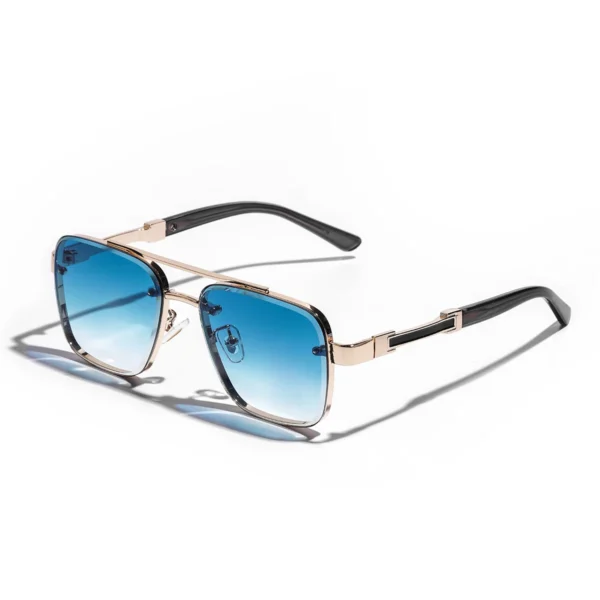Ruiao Square Mens Designer Sunglasses Metal Frame Gradient Luxury Shades UV400 Rectangle Pilot Sun Glasses for Men - Image 5