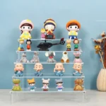 1-5 Tier Acrylic Display Stand,Clear Display Riser Rack for Cupcake,Perfume Doll Décor and Organizer Amiibo Funko POP Figures - Image 4