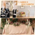 Floor Candelabra 5 Arm 42.5'' Tall Gold Candle Holder, Candelabra Centerpieces for Tables, Metal Candlestick Set with Acry - Image 4