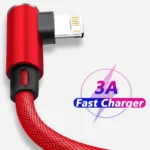 90° Right Angle Charging Cable for iPhone 14–6s Series – Fast Charge & Data (2m/3m)
