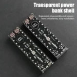 Transparent 4-Port 22.5W Fast Power Bank Solder-Free 4-Cell 21700 Battery Case Portable PD Battery Storage Box with Outdoor Light - Image 2
