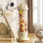 Astronaut Plush Toy Storage Box – Transparent Zipper Organizer - Image 4