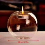 Elegant Round Glass Candle Holders - European Style Centerpiece for Christmas, Halloween & Wedding Parties - Image 4