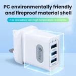 UK 3-Port 3.1A USB Charger with Display – Universal Fast Wall Adapter - Image 2