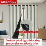 2pcs Modern 100% Blackout Curtain with Coated Lining, Curains for Bedroom, Living Room, Dining Room, Bathroom, Home Decor - Image 6