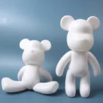 Vinyl Bear Figure Toy DIY Handmade Bear Statue Fluid Pigment Kid Doll White Figurine Sculpture House Decoration Desk Accessories - Image 6