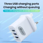 UK 3-Port 3.1A USB Charger with Display – Universal Fast Wall Adapter - Image 3