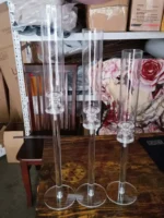 3 Pcs Crystal Candle Holders Acrylic Candlestick Road Lead Candelabra CenterPieces Wedding Porps Christmas Deco