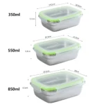 304 Stainless Steel Bento Lunch Box Set – Leakproof, Dishwasher Safe (3-Piece) - Image 6