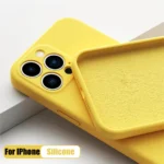 Yellow Silicone Case for iPhone 17–11, Plus/Mini/X/XS/XR/SE – Soft Cover