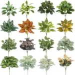 Artificial Plants Leaves Silk Tortoiseshell Leaf Dieffenbough Fake Small Fairy Taro Simulation Green Plant Living Room Decor - Image 2