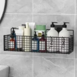 Bathroom Organiser Multifunctional Toiletries Organiser No-Punch Bathroom Shelf Bathroom Kitchen Wall Mount Storage Rack - Image 2