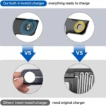 40W 3-in-1 Fast Wireless Charger Stand for iPhone, Apple Watch & AirPods – Foldable with LED - Image 3