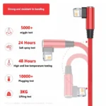 90° Right Angle Charging Cable for iPhone 14–6s Series – Fast Charge & Data (2m/3m) - Image 5