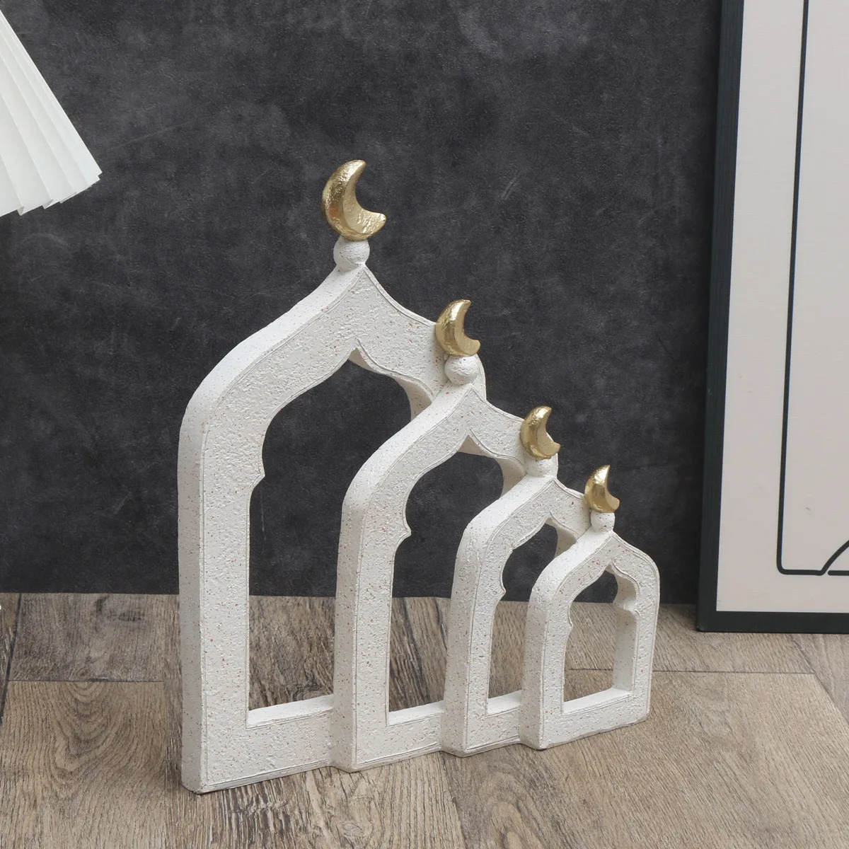 kf-S32731598b1204d6fa5652d70a4d996c3b 1 PC Candlestick Muslim Kaaba Dome Mosque Islamic Desktop Ornament Table Car Decor Crafts Gifts - Image 1
