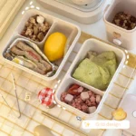 1100ML Wheat Straw Lunch Box – Microwave Safe Bento with Spoon & Chopsticks - Image 4